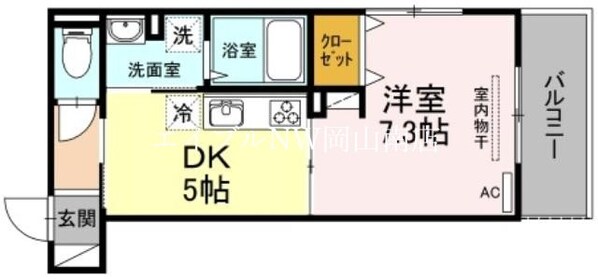 岡山駅 バス19分  新福・岡山交通本社前下車：停歩5分 2階の物件間取画像